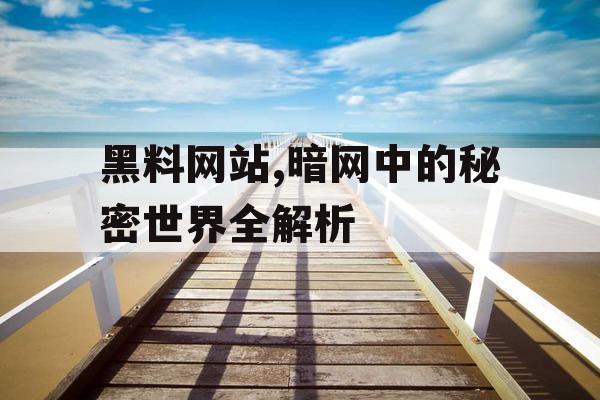黑料网站,暗网中的秘密世界全解析 黑料网站,暗网中的秘密世界全解析