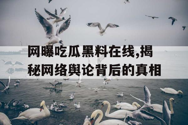 网曝吃瓜黑料在线,揭秘网络舆论背后的真相 网曝吃瓜黑料在线,揭秘网络舆论背后的真相