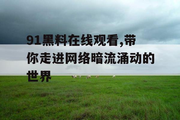91黑料在线观看,带你走进网络暗流涌动的世界 91黑料在线观看,带你走进网络暗流涌动的世界
