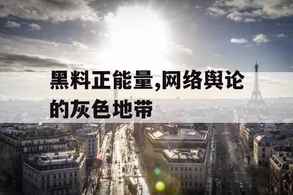黑料正能量,网络舆论的灰色地带 黑料正能量,网络舆论的灰色地带
