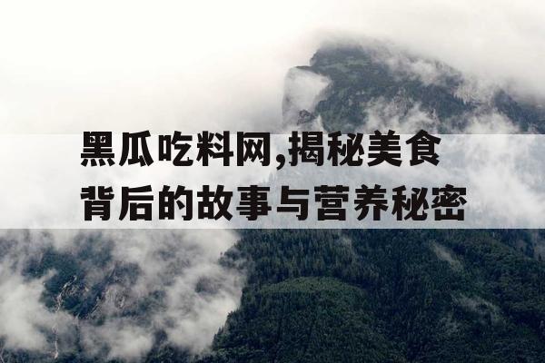 黑瓜吃料网,揭秘美食背后的故事与营养秘密 黑瓜吃料网,揭秘美食背后的故事与营养秘密