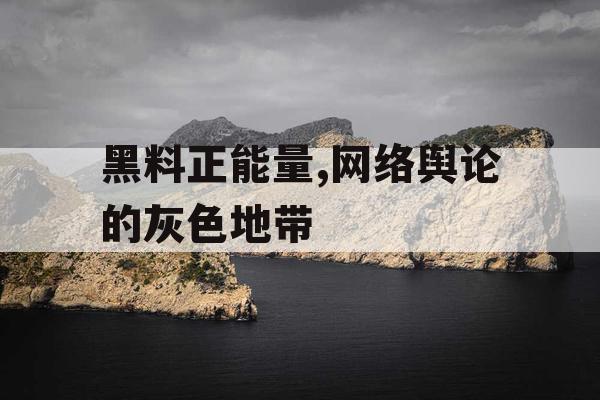 黑料正能量,网络舆论的灰色地带 黑料正能量,网络舆论的灰色地带