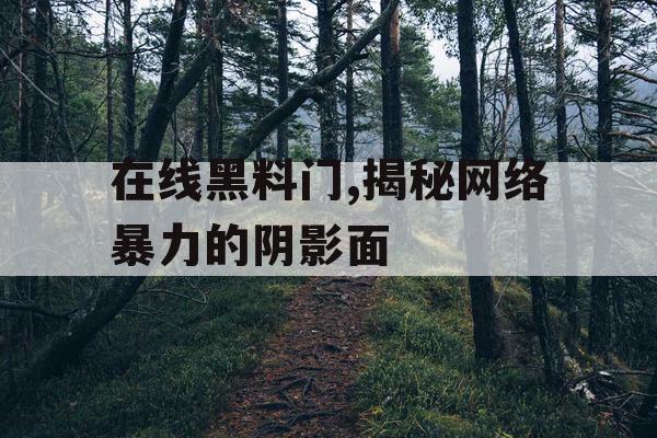 在线黑料门,揭秘网络暴力的阴影面 在线黑料门,揭秘网络暴力的阴影面