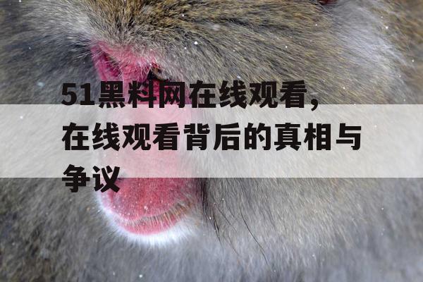 51黑料网在线观看,在线观看背后的真相与争议 51黑料网在线观看,在线观看背后的真相与争议
