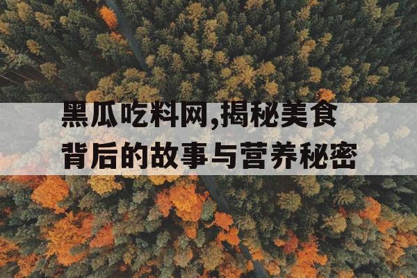 黑瓜吃料网,揭秘美食背后的故事与营养秘密 黑瓜吃料网,揭秘美食背后的故事与营养秘密