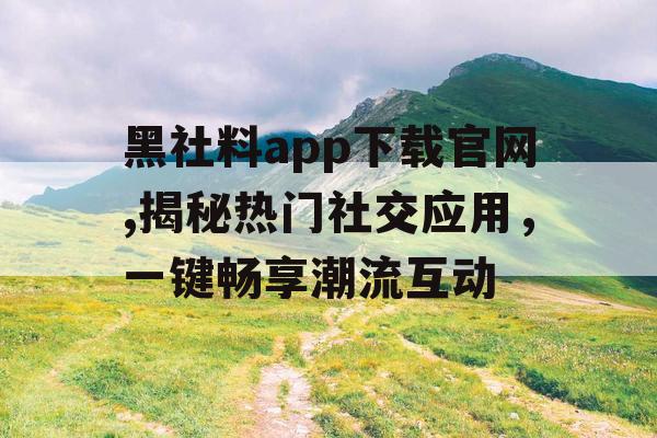 黑社料app下载官网,揭秘热门社交应用,一键畅享潮流互动 黑社料app下载官网,揭秘热门社交应用,一键畅享潮流互动