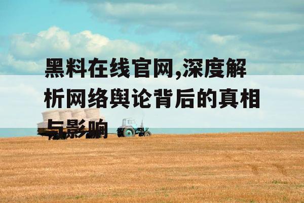 黑料在线官网,深度解析网络舆论背后的真相与影响 黑料在线官网,深度解析网络舆论背后的真相与影响