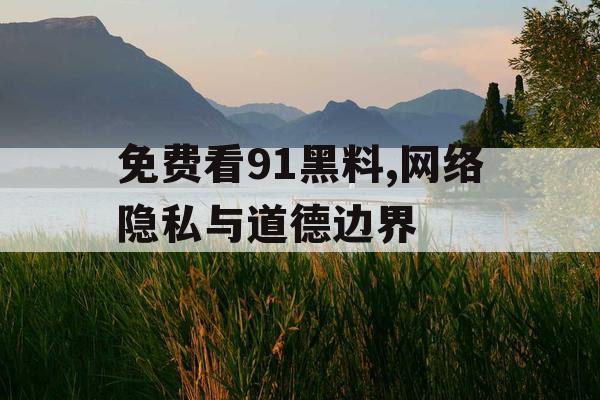 免费看91黑料,网络隐私与道德边界 免费看91黑料,网络隐私与道德边界