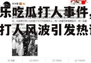 娱乐吃瓜打人事件,明星打人风波引发热议