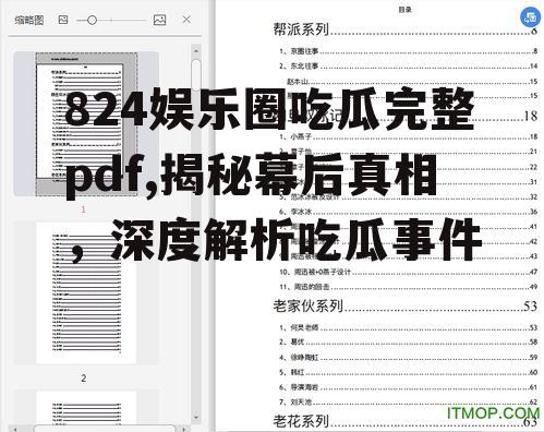 824娱乐圈吃瓜完整pdf,揭秘幕后真相，深度解析吃瓜事件