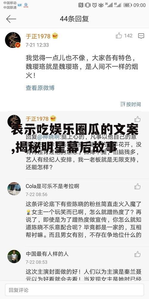 表示吃娱乐圈瓜的文案,揭秘明星幕后故事