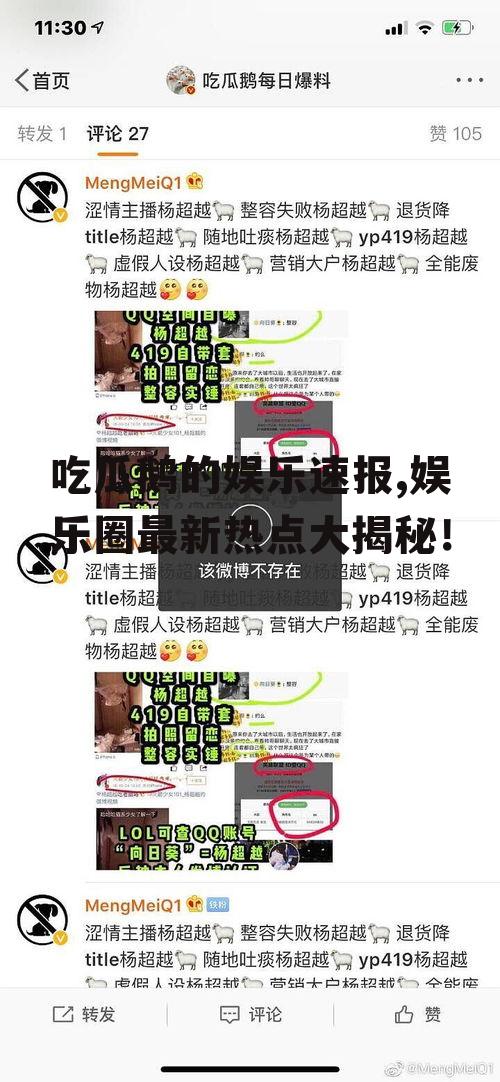 吃瓜鹅的娱乐速报,娱乐圈最新热点大揭秘！