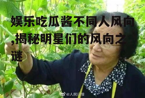 娱乐吃瓜酱不同人风向,揭秘明星们的风向之谜