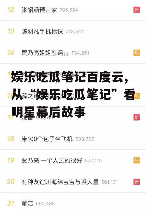 娱乐吃瓜笔记百度云,从“娱乐吃瓜笔记”看明星幕后故事