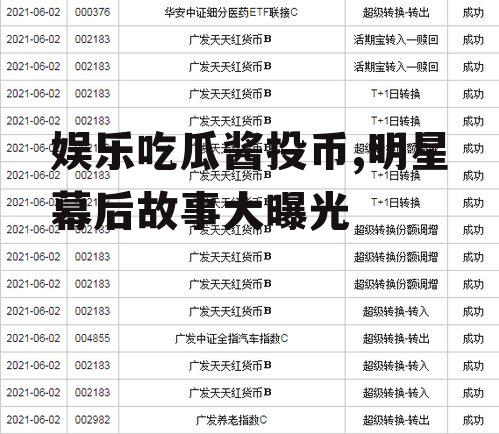 娱乐吃瓜酱投币,明星幕后故事大曝光