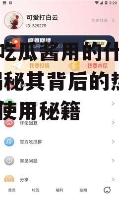 娱乐吃瓜酱用的什么软件,揭秘其背后的热门软件使用秘籍